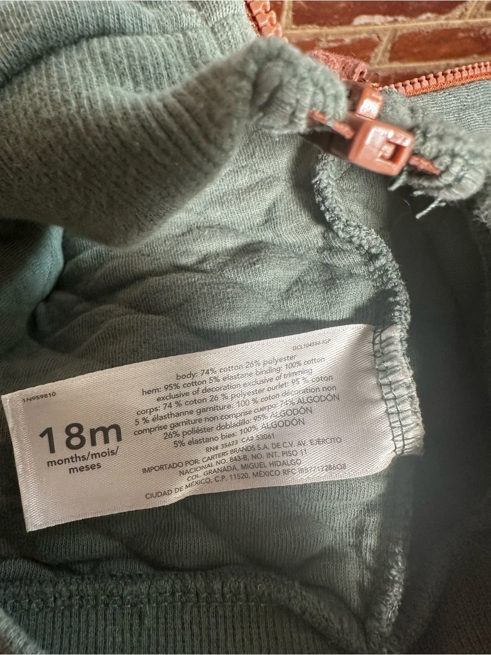 Carter's Baby Quilted Hooded Dinosaur Vest Size 18M